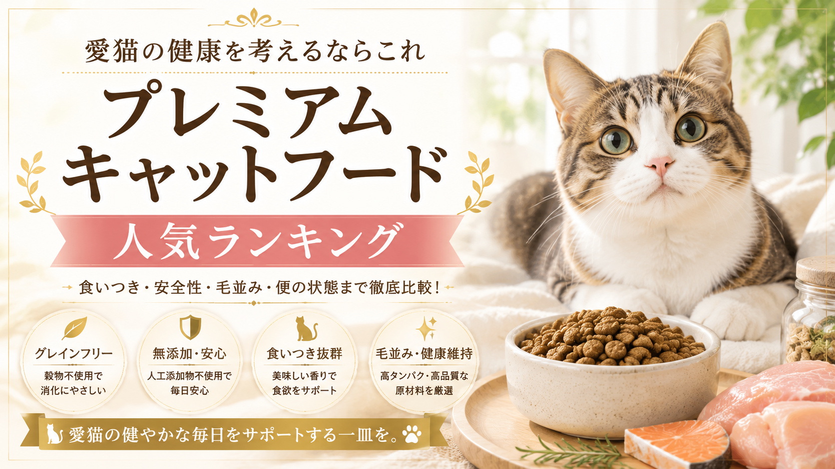 愛猫の健康を考えるならこれ｜プレミアムキャットフード人気ランキング